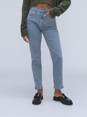 NWT Everlane The Original Cheeky Jean Stone-Washed Sky, High Rise, Straight, 24